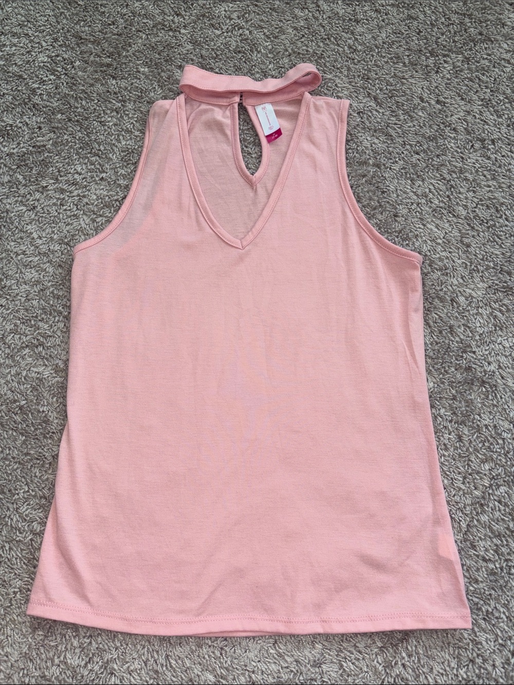 George Pink V-Neck Choker Tank Top